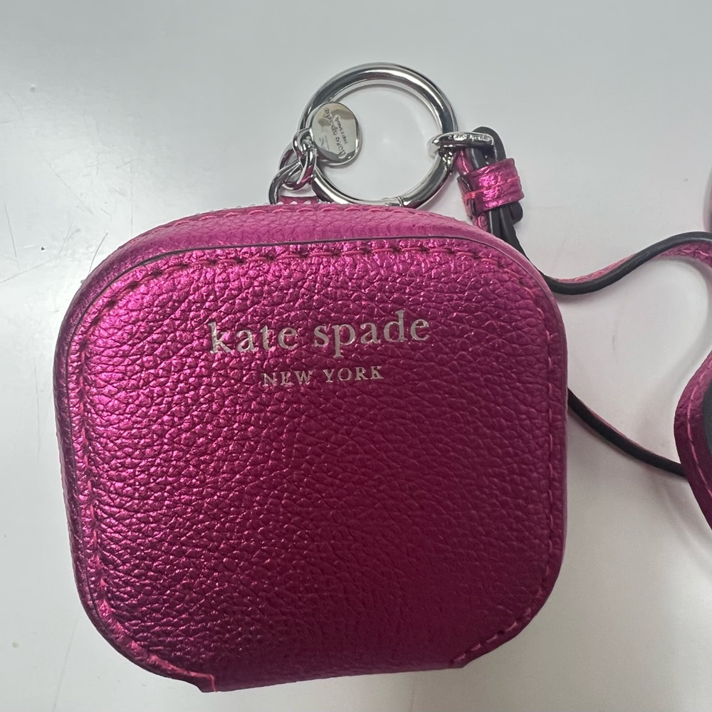 Kate Spade Ava Metallic Bikini Pink Airpods Lanyard Case NWT - Picture 7 of 10